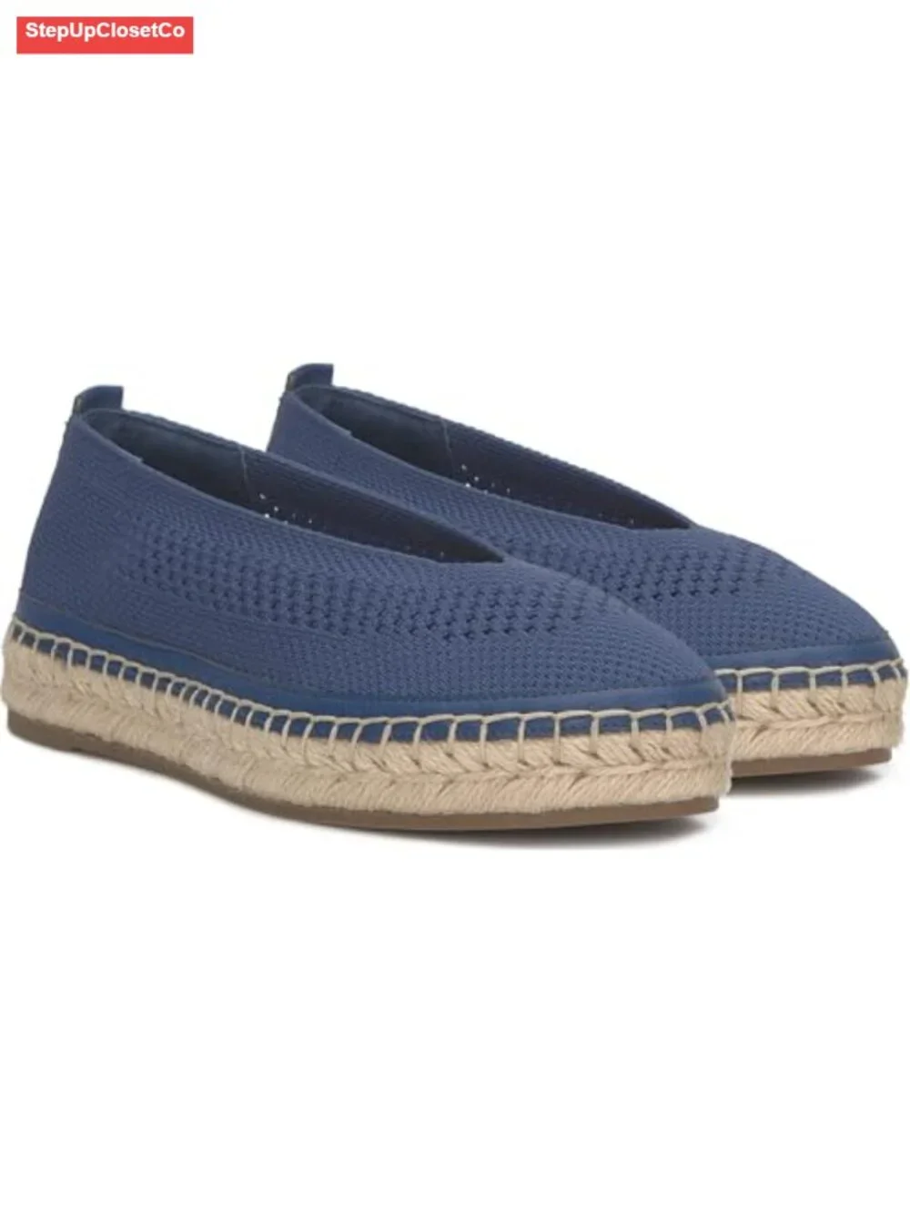 Knit Espadrille Sandals, Slip-On Flats with Padded Insole